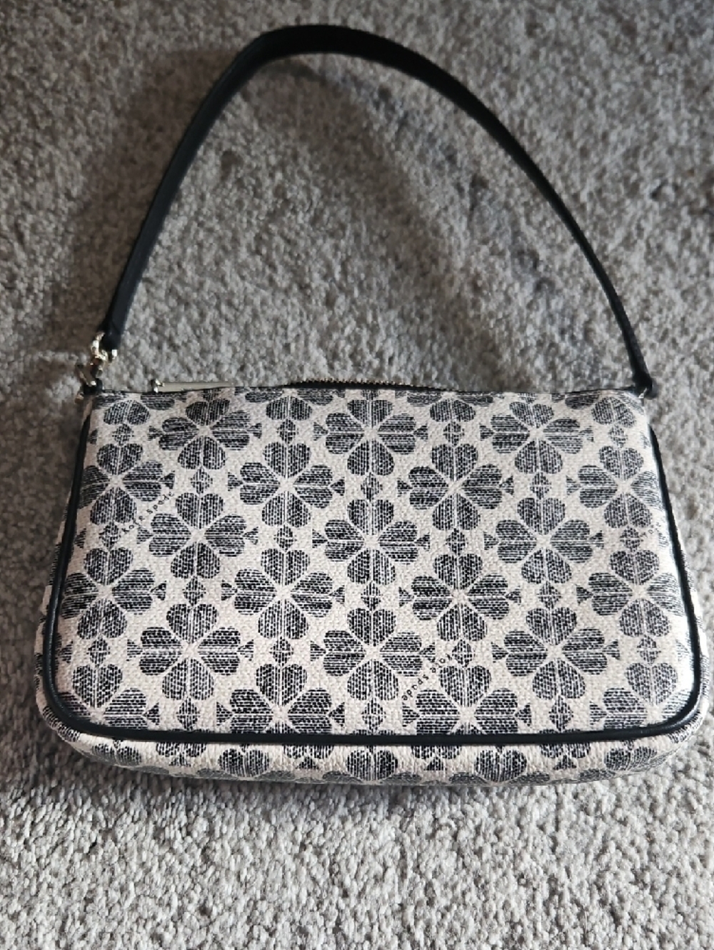 kate spade Black and Cream Signature Spade Concertible Wristlet - Picture 3 of 7